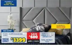 Russells PANDORA QUEEN HEADBOARD offer