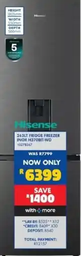 Russells Hisense 263LT Fridge Freezer offer