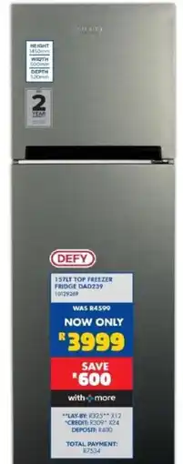 Russells DEFY 157LT TOP FREEZER FRIDGE DAD239 offer