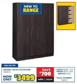 Russells ANDREA 135CM 3 DOOR ROBE offer