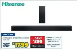 Russells Hisense 2.1 Channel BT Soundbar HS2100 offer
