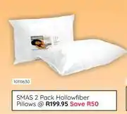 Bradlows Sleepmasters 2 Pack Hollowfiber Pillows 10119630 offer