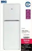 Bradlows KIC 170Ltr White Top Freezer/Fridge KTF518-2WH 10283508 offer