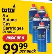 Mica Totai 5 x Butane Gas Cartridges 26-007C-Per Pack offer