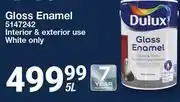 Mica Dulux Gloss Enamel (White) 5147242-5Ltr offer