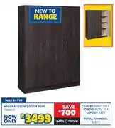 Russells Andrea 135cm 3 Door Robe 10323316 offer