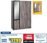 Russells Liberty 120cm 4 Door Robe 10323333 offer