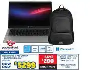 Russells Packard Bell Montenero-C Pro Laptop + Backpack Bundle 10320335 offer