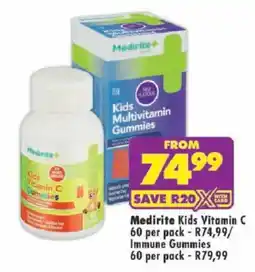 Shoprite Medirite Kids Vitamin C Immune Gummies offer