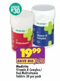 Shoprite Medirite Vitamin B Complex/Red Multivitamin offer