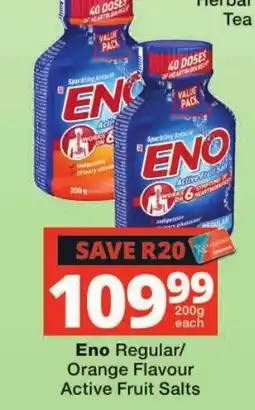 Checkers Eno Regular/Orange Flavour Active Fruit Salts offer