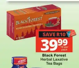 Checkers Black Forest Herbal Laxative Tea Bags offer
