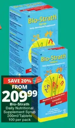 Checkers Bio-Strath Daily Nutritional Supplement Syrup offer