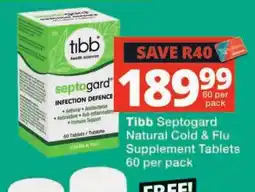 Checkers Tibb Septogard Natural Cold & Flu Supplement Tablets offer