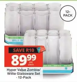 Checkers Hyper Hyper Value Zombie/Willie Glassware Set offer