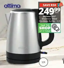 Checkers Hyper Ottimo 360° Stainless Steel Cordless Kettle offer