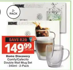 Checkers Hyper Home Discovery Comfy/Cafecito Double Wall Mug Set offer