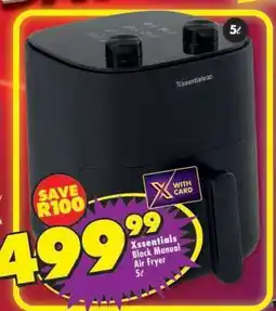 Shoprite Xssentials Black Manual Air Fryer 5ℓ offer