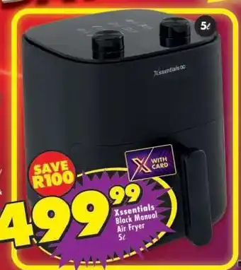 Xssentials Black Manual Air Fryer 5ℓ
