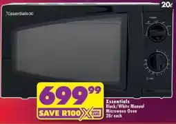 Shoprite Xssentials Black/White Manual Microwave Oven offer