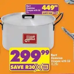 Shoprite Hart Aluminium Stewpan with Lid 21ℓ offer