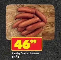 Shoprite Country Smoked Russians per kg offer