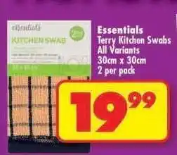 Shoprite Essentials Terry Kitchen Swabs offer