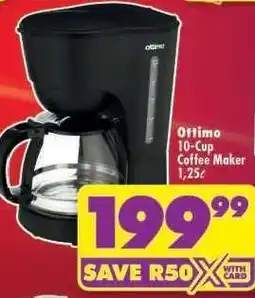 Shoprite OTTIMO 10-CUP COFFEE MAKER 1.25L offer