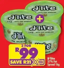 Shoprite D'LITE 37% FAT SPREAD 1kg offer