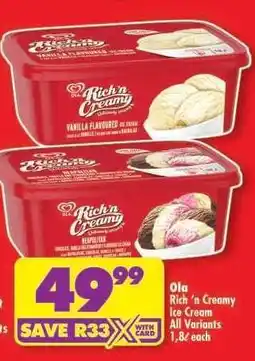 Shoprite OLA Rich 'n Creamy Ice Cream offer
