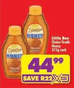 Shoprite Little Bee Choice Grade Honey 375g each offer