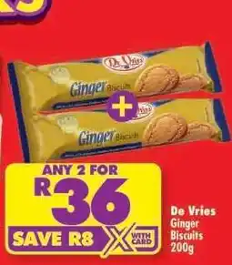 Shoprite De Vries Ginger Biscuits 200g offer
