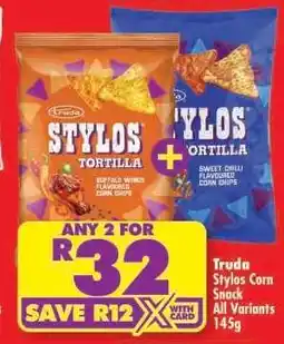 Shoprite Truda Stylos Corn Snack All Variants 145g offer