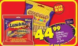 Shoprite Cadbury Lunch Bar/P.S./Chomp 168g/171g per pack offer