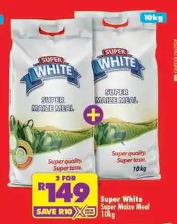 Shoprite SUPER WHITE SUPER MAIZE MEAL 10kg offer