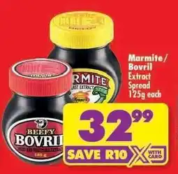 Shoprite MARMITE/BOVRIL EXTRACT SPREAD 125g each offer