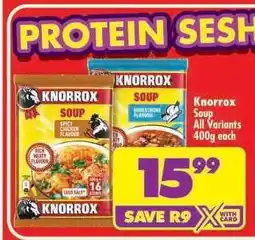 Shoprite KNORROX SOUP all variants 400g each offer