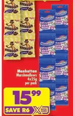 Shoprite Manhattan Marshmallows 4x25g per pack offer