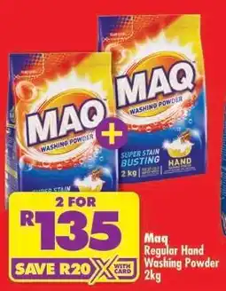 Shoprite MAQ Regular Hand Washing Powder 2kg offer