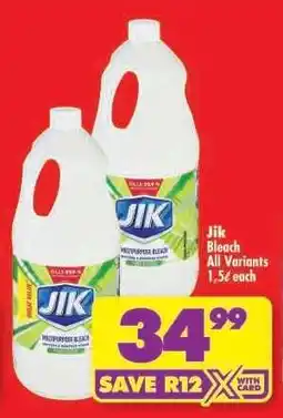 Shoprite Jik Bleach All Variants 1,5ℓ offer