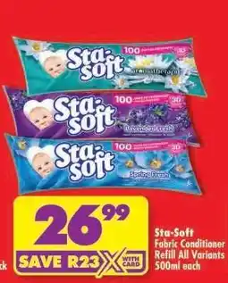 Shoprite Sta-soft Fabric Conditioner Refill All Variants 500ml each offer