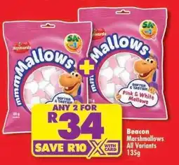 Shoprite BEACON MARSHMALLOWS all variants 135g offer