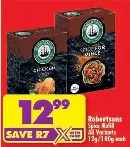 Shoprite ROBERTSONS SPICE REFILL all variants offer