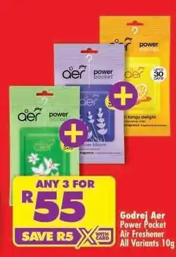 Shoprite Godrej Aer Power Pocket Air Freshener All Variants 10g offer