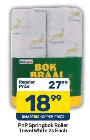 PnP Springbok Roller Towel White 2s Each
