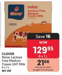 Makro CLOVER Nolac Lactose Free Medium Cream UHT Milk offer
