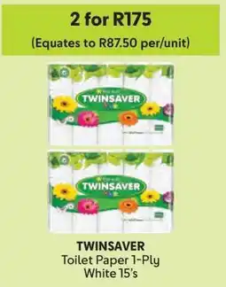 Makro TWINSAVER Toilet Paper 1 Ply White 15's offer