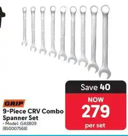 Makro GRIP 9-Piece CRV Combo Spanner Set offer