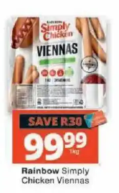 Checkers Rainbow Simply Chicken Viennas offer