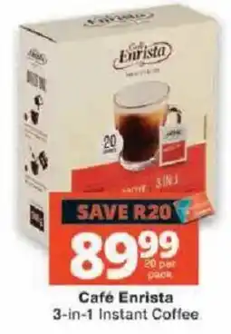 Checkers Café Enrista 3-in-1 Instant Coffee offer